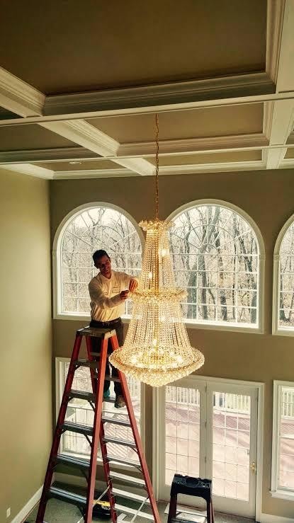 Vaulted ceiling chandelier