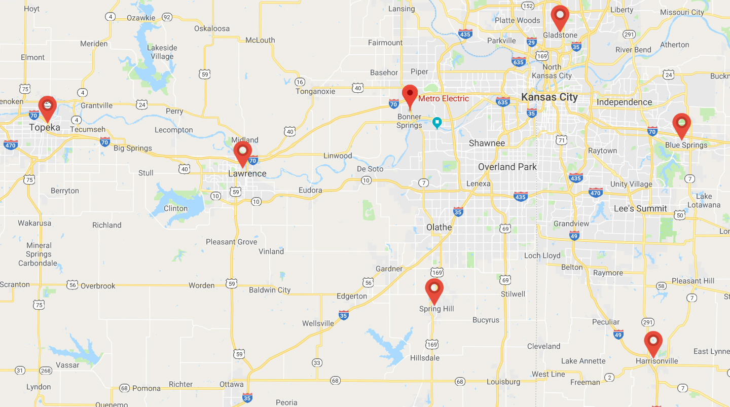 Metro Electric service areas in Kansas